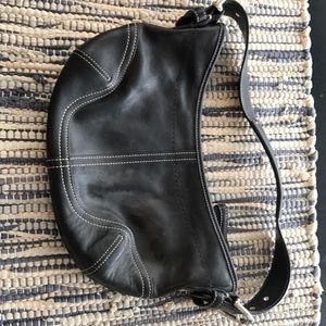 Small black leather purse